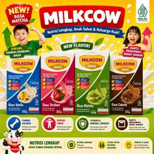 MILKCOW SUSU BUBUK PENGGEMUK PLUS PENINGGI BADAN Rasa Vanilla Rasa Stroberi Rasa Matcha Rasa Cokelat Kesehatan Suplemen makanan Suplemen Kesehatan Suplemen Tulang & Sendi