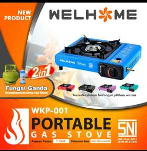 kompor portable welhome 001 kompor gas serbaguna plus koper tas portable kemping