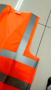 Safety Vest เสื้อกั๊กเซฟตี้ สีส้ม แถบสีเทาเงิน