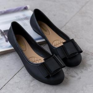 Casual Plastic Womens Shoes Versatile Low Heel Thick Bottom Work Shoes Outdoor Wear Slip-On round Toe Flat Heel Fashionable