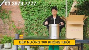 Bếp Nướng Than BBQ Không Khói 360 Tiết Kiệm Thanbằng Inox không gỉ - Tặng kèm 30 xiên thịt