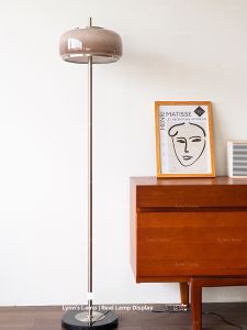 Lynns Mid-Century Modern Floor Lamp for Living Room And Bedroom Reading Atmosphere High Aesthetic Iron Glass Wall Switch