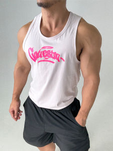 160g Thin Pure Cotton Fitness Vest Mens American Casual Sleeveless T-shirt Training Wear round Neck Sweatback Summer Sport