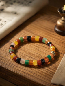 POTALA PALACE | Candy Color Agate and Chalcedony Beads Simple Single Loop Bracelet