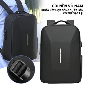 Ba Lô Nam Cỡ Lớn Đa Năng Có Cổng Sạc USB Chống Nước Khóa Kéo Thích Hợp Cho Laptop Du Lịch Cắm Trại Đi Làm