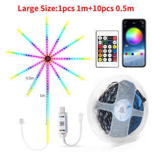 Bluetooth 5V USB Firework LED String Lights Garland APP Remote Control RGBIC 5050 Music Sync Living Room Wedding Party Decor
