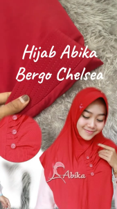 New Hijab Bergo Chelsea AB 118 Merah Kerudung Instan Jersey Stella Premium