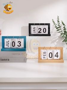 Wahaha Wooden Calendar Nordic Simple Style Multicolor Flipping Wooden Desktop Home Office Deco Small Ornaments Kalendar 日歷 桌面