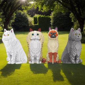 Mirco Particle Cat Building Blocks Toys Persina Cat Ragdoll Cat Siamese Cat Shorthair Blue Cat Desktop Ornaments Kids Girls Gift