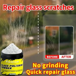Glass scratch removal polishing powder suitable for windows car windshields etc. restoring clarity and removing minor scratc