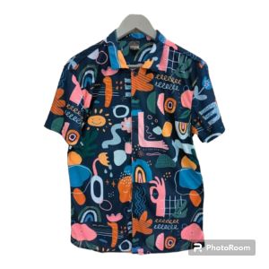 Kemeja Pria/Wanita Lengan Pendek/SPOON/Motif Abstrak