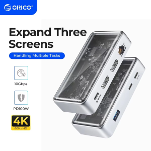 ORICO | ORICO 10Gbps USB C HUB 4K60Hz Type-C to HDMI-compatible USB 3.0 Adapter Metallic Docking Station for Macbook iPad Pro Laptop Hub