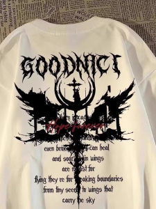 เสื้อยืดแขนสั้นผ้าฝ้ายพิมพ์ลายนกพิราบสีเข้มสำหรับนักเรียนมัธยมต้นและมัธยมปลาย ทรงหลวม ระบายอากาศได้ดี สำหรับฤดูร้อน