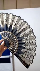 Quạt vải lụa đen phong cách Tây Ban Nha độc đáo chất lượng cao Biểu Diễn Sân Khấu Tiệc Khiêu Vũ Đám Cưới ...