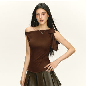Ariseism | Vintage Style Off-Shoulder Short Sleeve Fitted T-Shirt