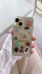 เคสใสอะคริลิค 14Promax เคสเเถมสติกเกอร์นูน สำหรับไอโฟน รุ่น  11 7Plus XR 12 Pro Max Xs max 13 13promax 14 Pro max 16 Pro max