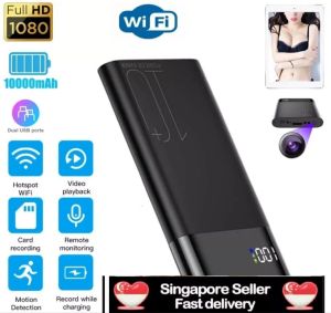 In-stock☞4K 1080P Night vision motion detection WiFi Wireless Spy Camera 10000 mAh Wireless Portable Power Bank