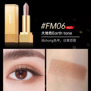 Double-Color Eyeshadow Pen Brush Earth Tone One-Stand Forming Daily Pearl Shiny Brightening Long-lasting Makeup Tool for Eyes
