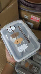Hộp Cơm Inox Chia Ngăn Nhỏ Gọn Kèm Muỗng