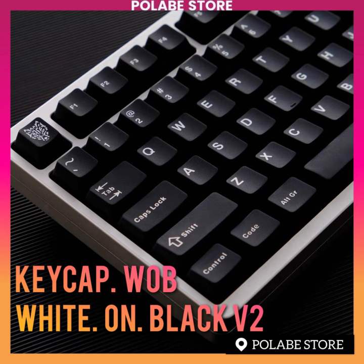 Nút bấm Keycap Aifei Cherry WoB v2 White on Black CMK Aifei Cherry Profile bàn phím cơ BoW Black on White Pyga Polabe Store