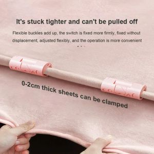 6/12Pcs Anti-Slip Clips Bed Sheet Grippers Mattress Fixing Clips Curtain Blanket Clamp Plastic Clothes Pegs Washable Home