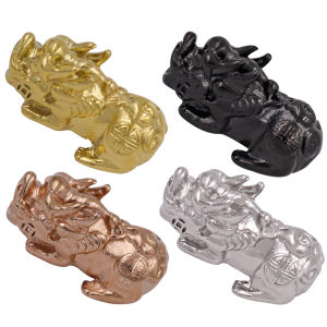 Chuỗi đeo tay Tỳ Hưu inox - Chuỗi tay Thạch Anh Hồng Sọc size 16 ly - hợp mệnh Hỏa mệnh Thổ - vòng tay size lớn charm tỳ hưu vòng tay phong thủy vòng tay chuỗi hạt