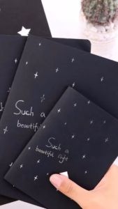 GRATIS ONGKIR - 6448 Notebook Diary Hitam / DIY Scrapbook dan Foto / Buku Polos 28 Lembar /