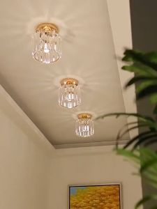 YHLAMP Ceiling Light Nordic Crystal Chandelier Ceiling Light For Corridor Living Room Warm Light Lantern Shape Round Shine Creativity Modern New Corridor Lamp Porch Ceiling Lamp Chandelier Light Modern Design