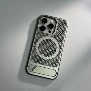 Hidden đứng làm mát điện thoại nam châm trường hợp đối với iPhone 17 16 15 14 13 12 Pro Max đối với MagSafe tản nhiệt chủ chống sốc vỏ cứng cho iPhone 17 không khí 16 15 14 cộng với Matte không chống trượt vỏ