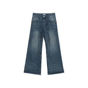 กางเกงยีนส์ทรงหลวมเอวสูงสำหรับผู้ชาย CUIBUJU กางเกงขายาวทรงหลวมสไตล์เกาหลี ทรงหลวม กางเกงยีนส์ทรงหลวมสำหรับผู้ชาย