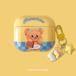 Ốp Lưng Bảo Vệ Bluetooth Cho Tai Nghe Airpods pro 3 Huawei Freebuds SE 3 Hình Gấu Bơ Cứng TPU Thiết Kế Dễ Thương