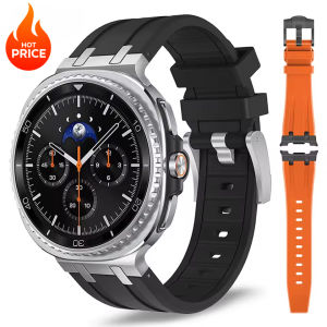 2026 Luxury Rubber Strap for Samsung Galaxy Watch 8 Classic 46mm Men Bracelet For samsung watch 8 40mm 44mm Curved End Band