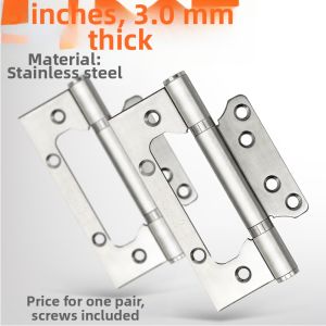 Stainless Steel Wood Door Hinges Silent Buffer Heavy Duty Bearing