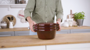 STAUB Cast Iron 24cm/5.9L Stackable Cocotte Set - Made in France