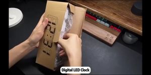 3D LED Wall Clock Control Alarm Clock Luminous Fashion Multifunctional USB Plug in Electronic Clock