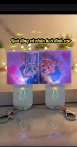 Móc khóa in hình theo yêu cầu - Móc khóa có đèn led nhiều màu - tặng kèm hộp đựng quà kỉ niệm sinh nhật cực kỳ ý nghĩa