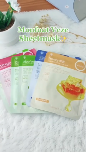 [BPOM] Veze Sheet Mask Korea Masker Wajah Wajah Blueberry Aloe Vera Pomegranate Honey Cucumber Olive