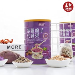 美粥食客 紫薯魔芋粉罐装 500g Purple Potato Konjac Powder 紫薯粥代餐粉五谷粉代餐粉即食代餐 Serbuk Minuman