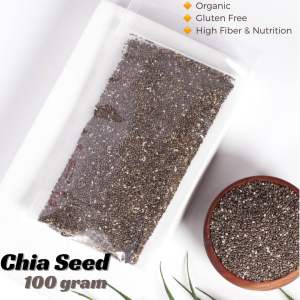 CHIA SEED 100gr Organik Chiaseed Black Import Biji Cia Hitam Kaya Serat Kesehatan Super Food Bijian