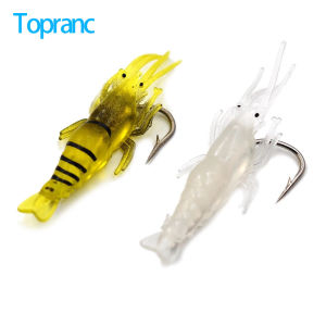 Topranc 10Pcs Artificial Bait Soft Silicone Simulation Fishing Lure With Glow Hook Light Weight Carp Fishing Lures