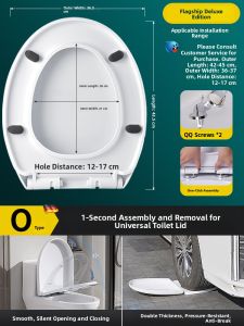 MONLEYTA | Thickened Old Style Toilet Seat Cover Universal For Toilets V-Shaped Toilet Ring Cover Sanitary Accessories Bathroom Supplies