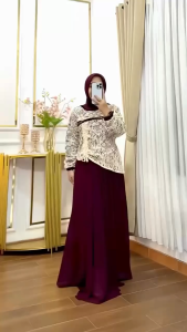 SABRINA DRESS BROKAT PESTA KONDANGAN WANITA DEWASA KEKINIAN SIMPLE ELEGAN MODEL BARU GAMIS LEBARAN REMAJA MUSLIM MEWAH MODERN TERBARU 2025 JUMBO MAXY
