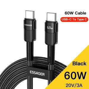 Cáp USB Type C Sang USB C 0.5m-3m 60/100W Sạc Nhanh PD Dây Cáp Sạc Cho MacBook Samsung Xiaomi - Cáp Dây Dệt Chống Rách Hỗ Trợ Truyền Dữ Liệu
