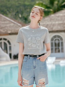 XIANGYING | Cotton Short-sleeved T-shirt