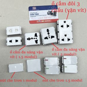 Ổ cắm đôi đơn đa năng 3 chấu Âm Tường MPE A6UES2 A6UESMV A6UESM2 A6US A6USV