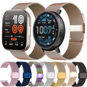 22mm 20mm Milan Loop For Amazfit Stratos 3 2s/Active Max/Active 2 Metal Strap For Amazfit Balance 2/Bip 6 5 3 3Pro/GTR GTS 4 3 2