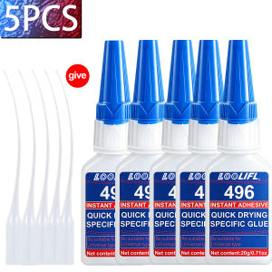 LOOLIFL | LOOLIFL 1-5PCS Super Glue 496 Instant Adhesive Clear Fast Drying Strong Bond For Plastic Metal Wood Ceramic DIY Universal Repair