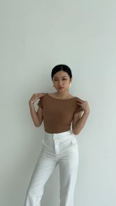 KAYSER MIKYONG Top Atasan Wanita Bodycon Korea (Boat Neck)