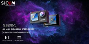 SJCAM sj6pro 4K60fps 24MP Camera hành động Màn hình kép với wifi 6-aixs ổn định hình ảnh 170 ° FOV 8X Zoom dưới nước 40M camera không thấm nước Hỗ trợ Micro gắn ngoài