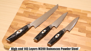 XINZUO Li Series M390 Damascus Carving Knife – Meat Cutting Brisket Trimming Carbon Handle